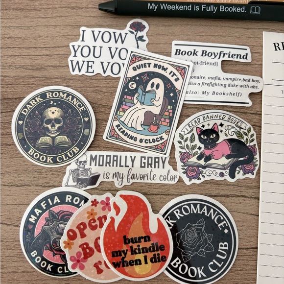 Bookish bundle Sticker Set with Pen Bookmarks - Picture 2 of 11